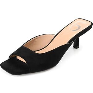Journee Collection Women Larna Kitten Heel Slide Sandals Size US 7.5M Black